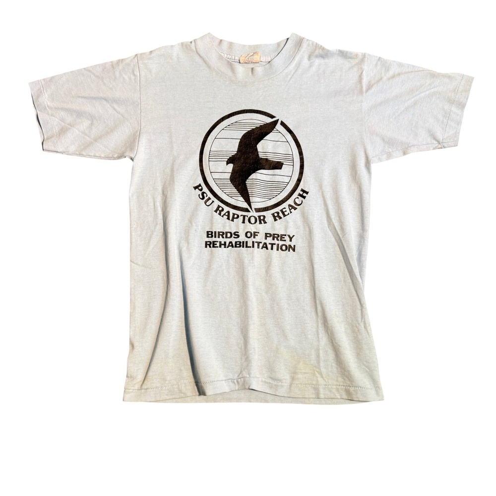 Vintage PSU Raptor Reach Birds of Prey Rehabilitation T-Shirt Light‎ Blue Small